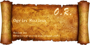 Ogrin Rozina névjegykártya